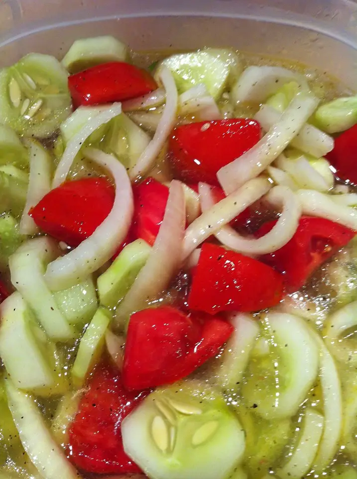 Marinated Cucumbers, Onions, and Tomatoes