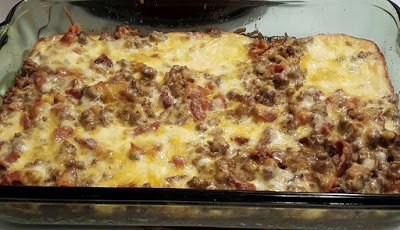 Cheese burger bacon casserole